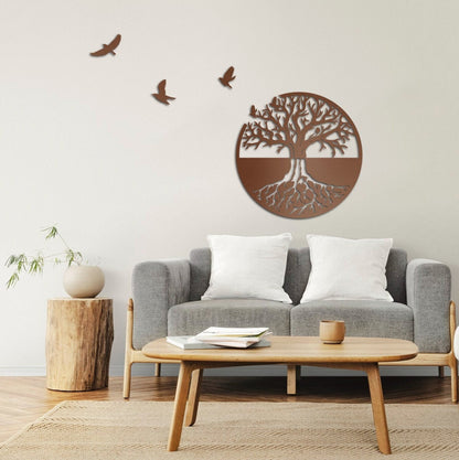 Tree of Life with Birds Metal Wall Art, Metal Wall Art, Tree of Life Wall Decor, Housewarming Gift, Metal Tree of Life, Large Metal Wall Art