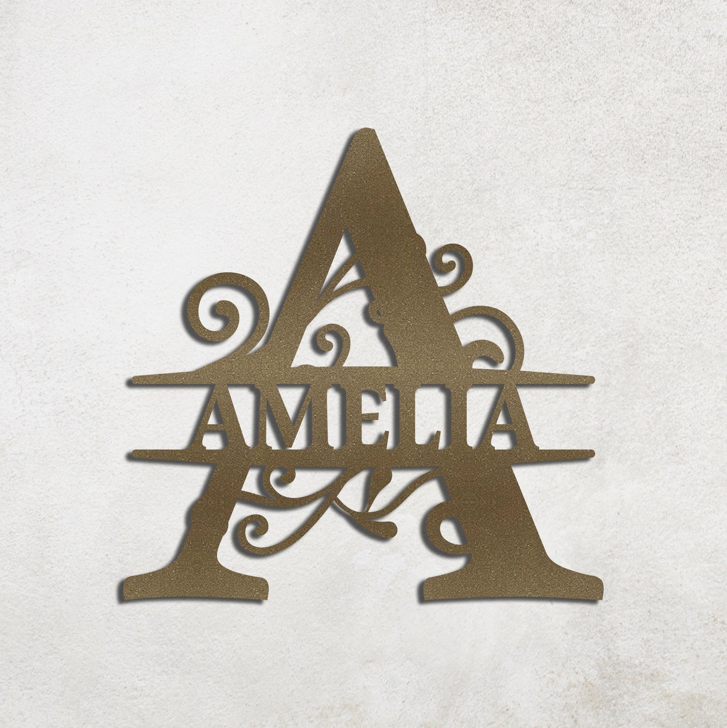 Personalized Monogram Metal Name Sign - Home Decor Gift