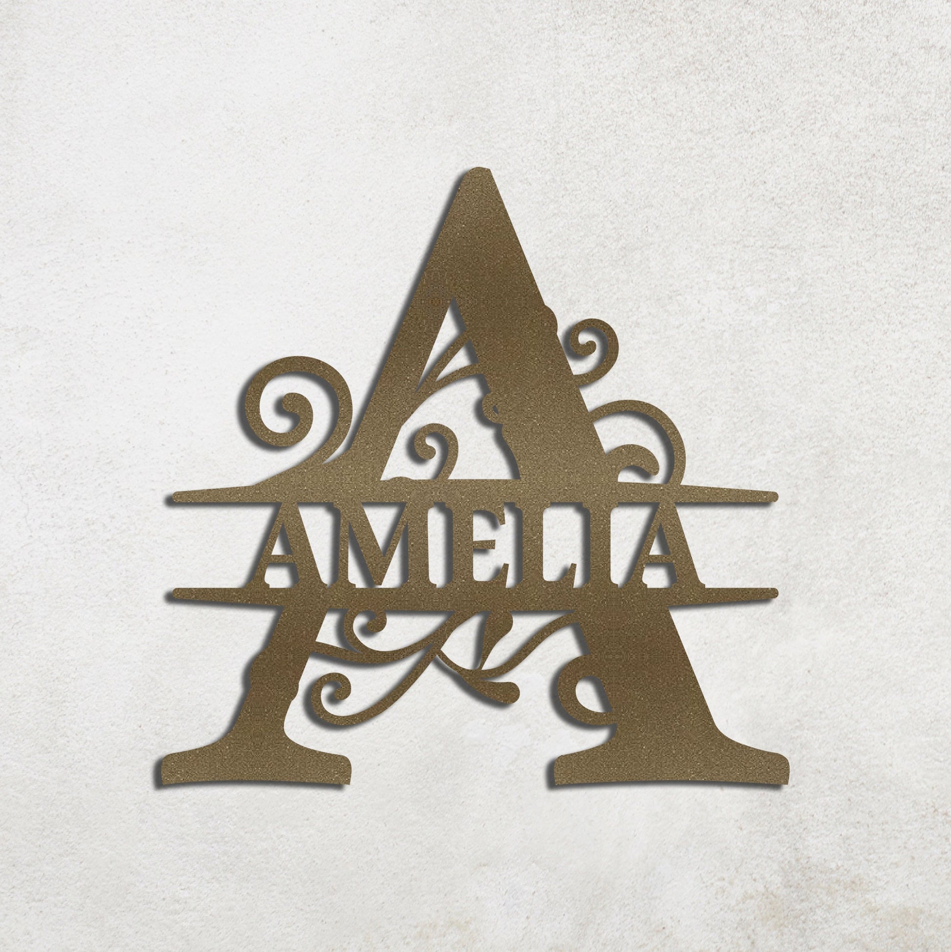 Personalized Monogram Metal Name Sign - Home Decor Gift