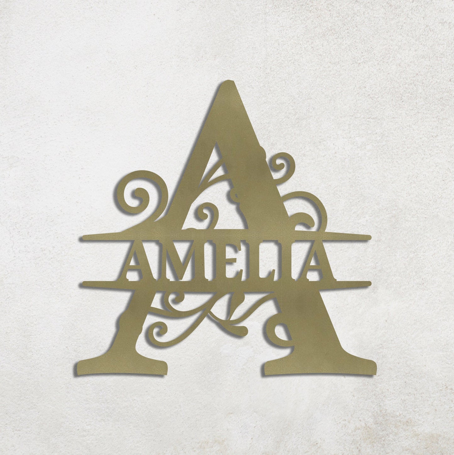 Personalized Monogram Metal Name Sign - Home Decor Gift