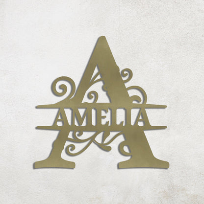 Personalized Monogram Metal Name Sign - Home Decor Gift
