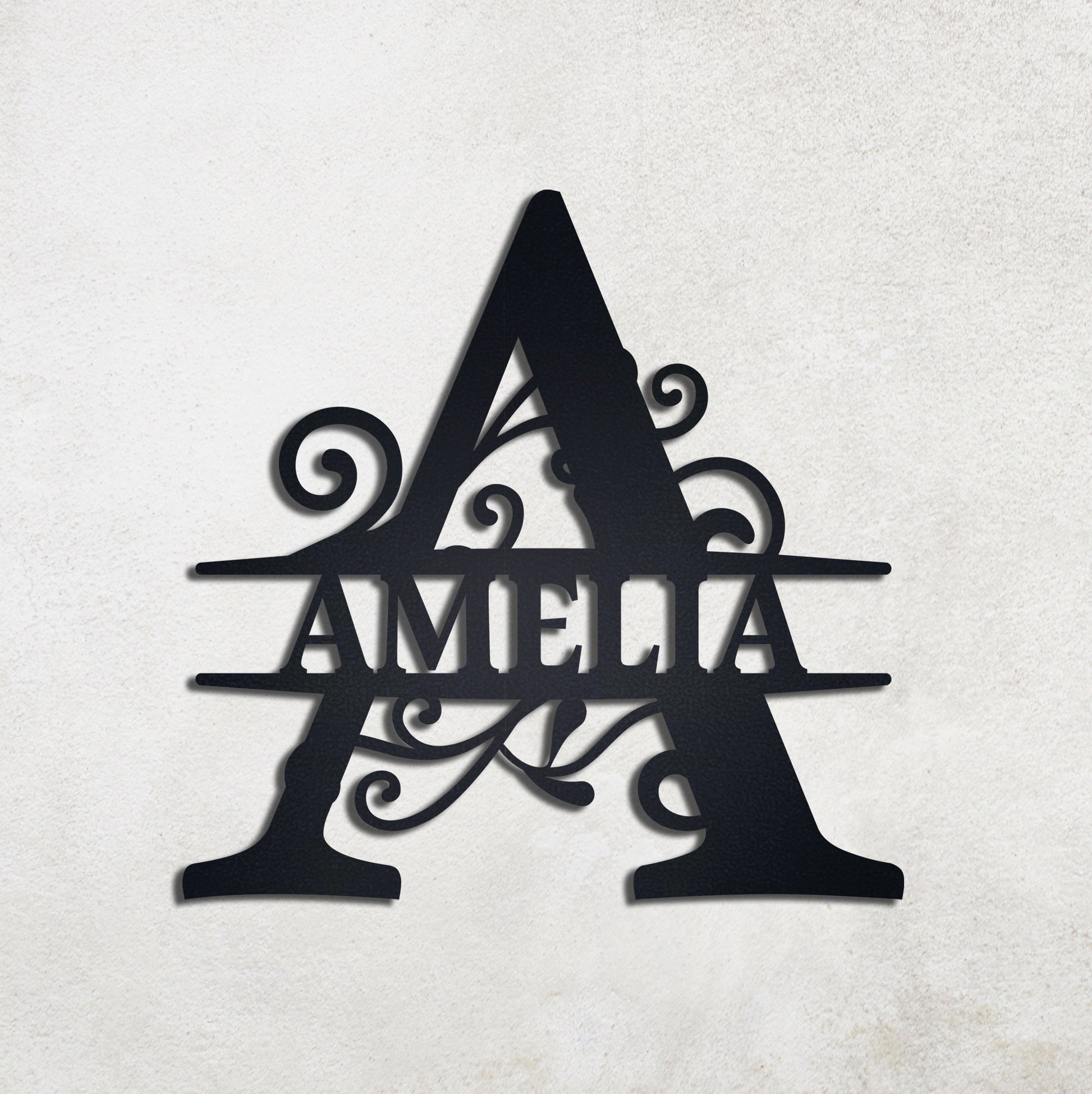 Personalized Monogram Metal Name Sign - Home Decor Gift