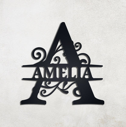 Personalized Monogram Metal Name Sign - Home Decor Gift