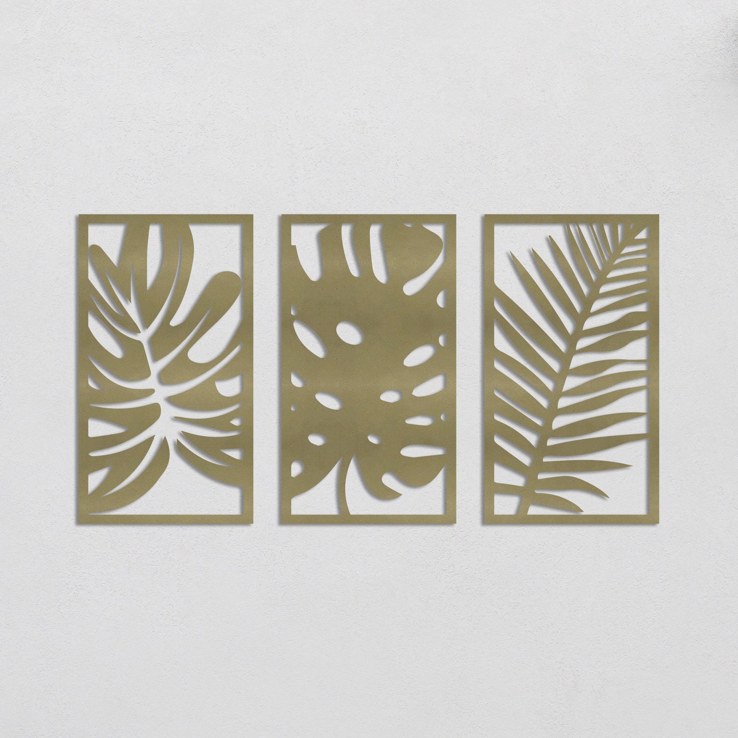 Metal Leaf Wall Art, 3 Pieces Metal Large Wall Art, Metal Art Wall Decor, Modern Wall Decor, Botanical Wall Decor, Gold Metal Wall Art
