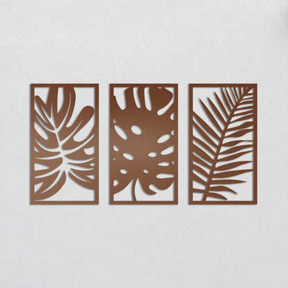 Metal Leaf Wall Art, 3 Pieces Metal Large Wall Art, Metal Art Wall Decor, Modern Wall Decor, Botanical Wall Decor, Gold Metal Wall Art