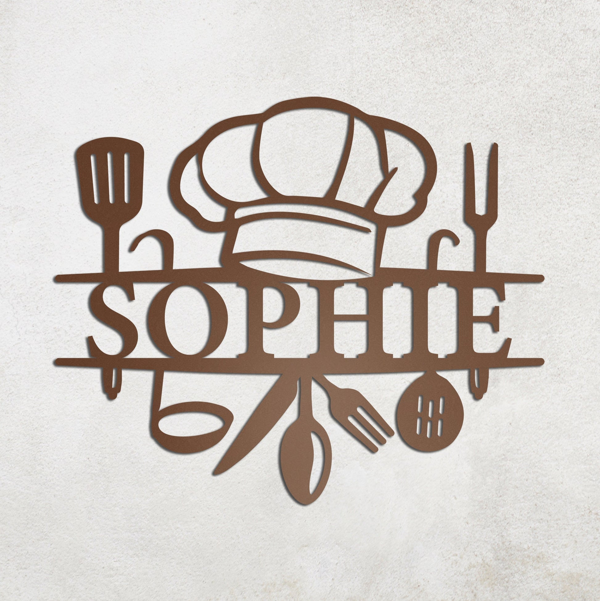 Custom Metal Kitchen Wall Sign, Custom Metal Kitchen Decor, Metal Chef Sign, Personalized Kitchen Wall Art, Kitchen Housewarming Gift