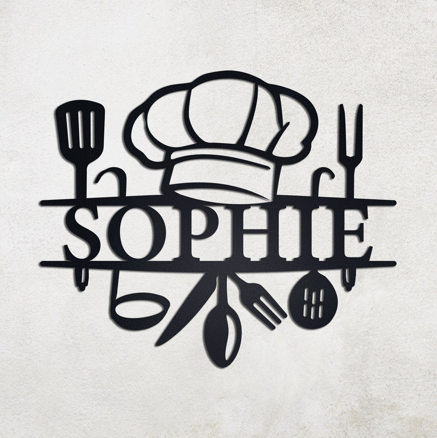 Custom Metal Kitchen Wall Sign, Custom Metal Kitchen Decor, Metal Chef Sign, Personalized Kitchen Wall Art, Kitchen Housewarming Gift