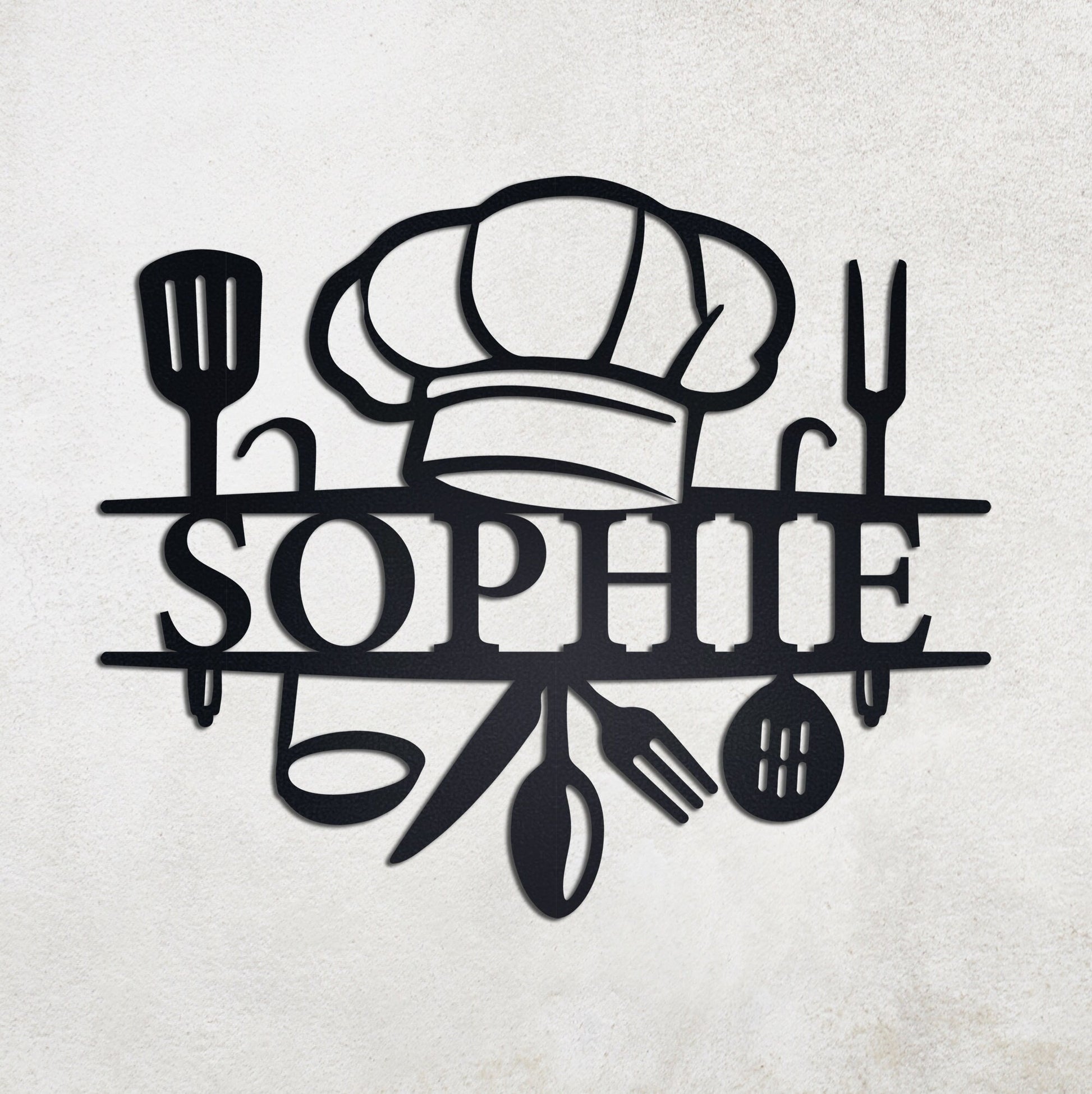 Custom Metal Kitchen Wall Sign, Custom Metal Kitchen Decor, Metal Chef Sign, Personalized Kitchen Wall Art, Kitchen Housewarming Gift