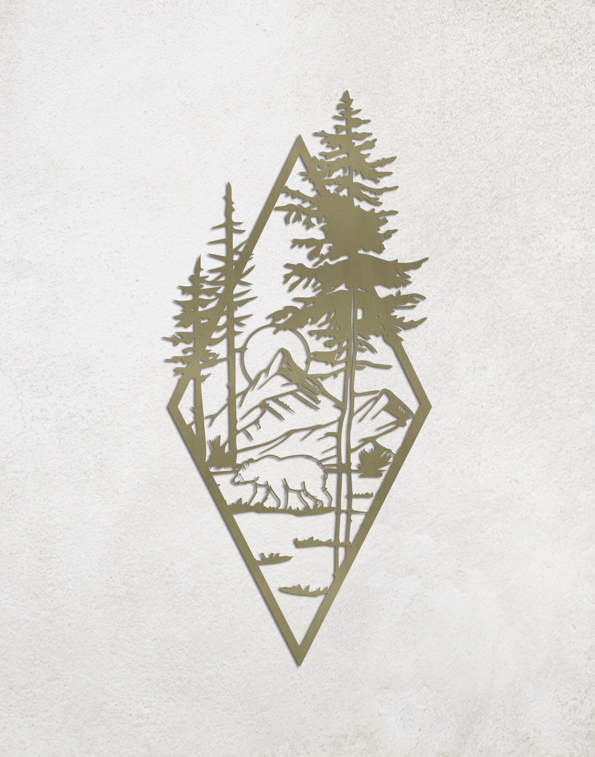 Mountain Metal Wall Art, Nature Metal Wall Decor, Custom Metal Wall Arts, Bear Metal Wall Decor, Tree Metal Wall Art, Nature View Wall Decor