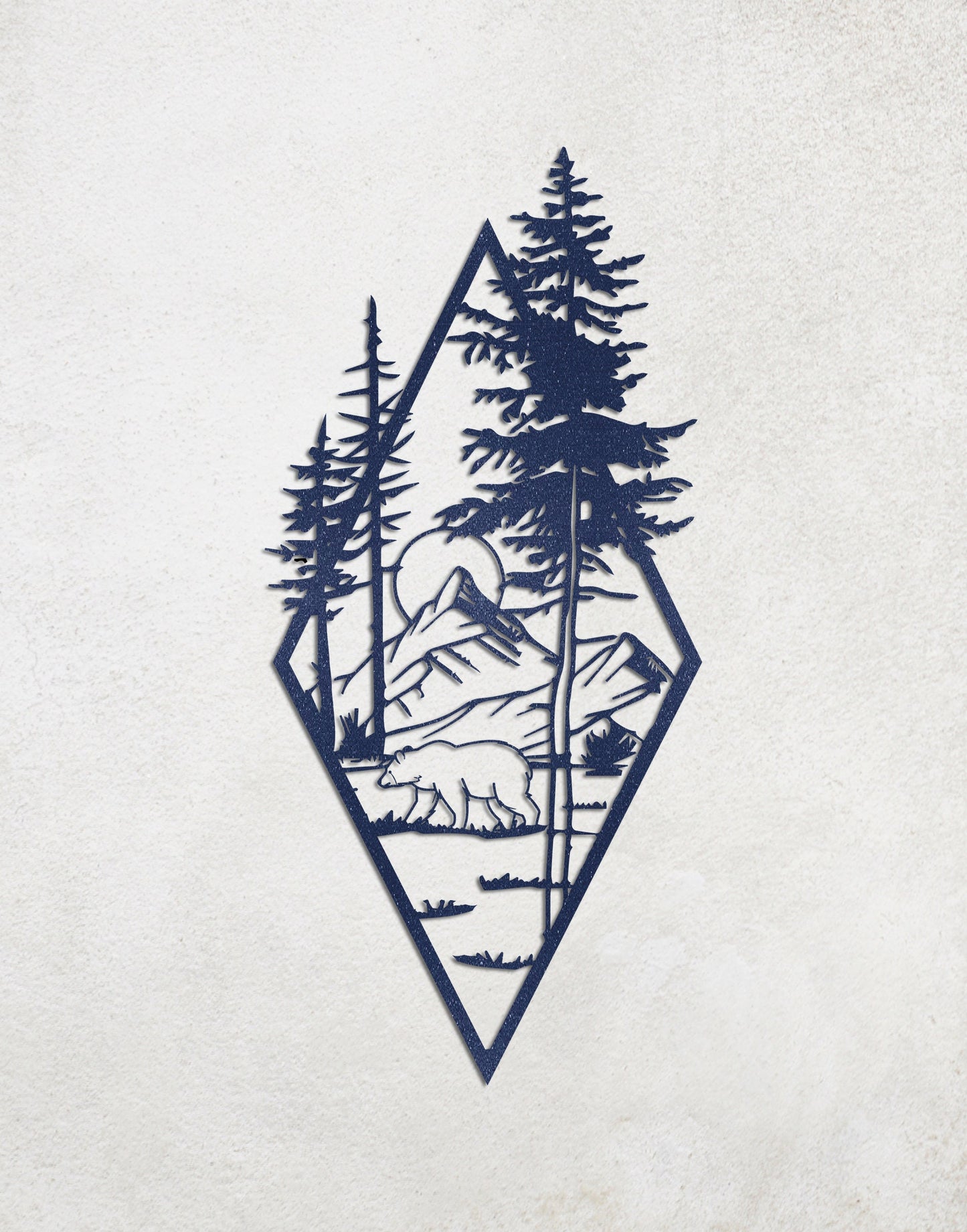 Mountain Metal Wall Art, Nature Metal Wall Decor, Custom Metal Wall Arts, Bear Metal Wall Decor, Tree Metal Wall Art, Nature View Wall Decor