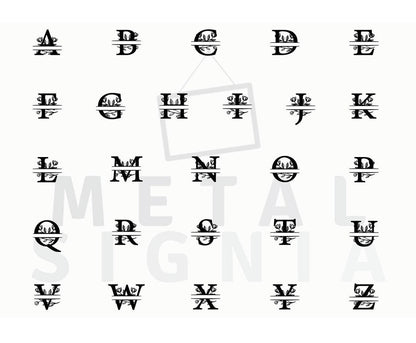 Tulip Custom Metal Name Sign, Personalized Metal Wall Art, Custom Monogram Family Name Sign, Metal Initial Wall Decor, Custom Floral Sign