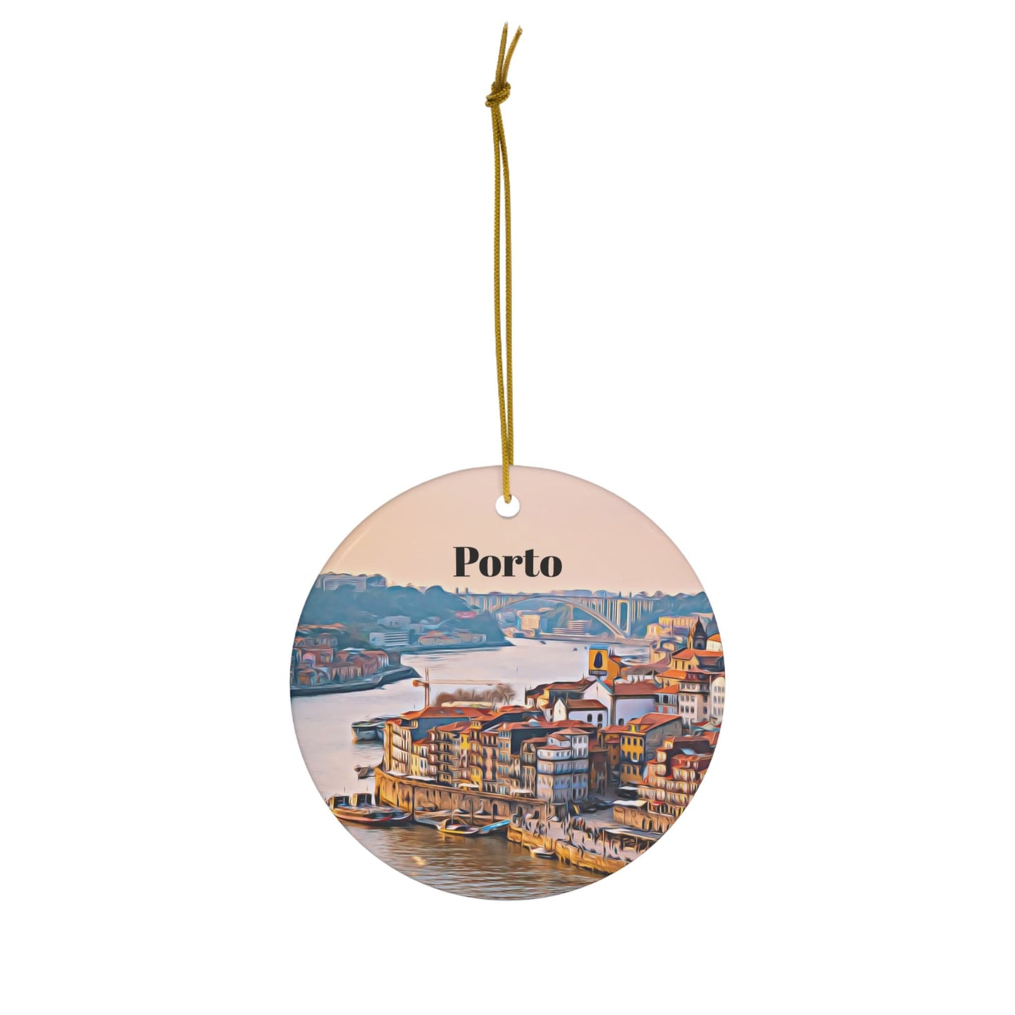 Porto Portugal Christmas Ornament, European Travel Souvenir, Holiday Gift