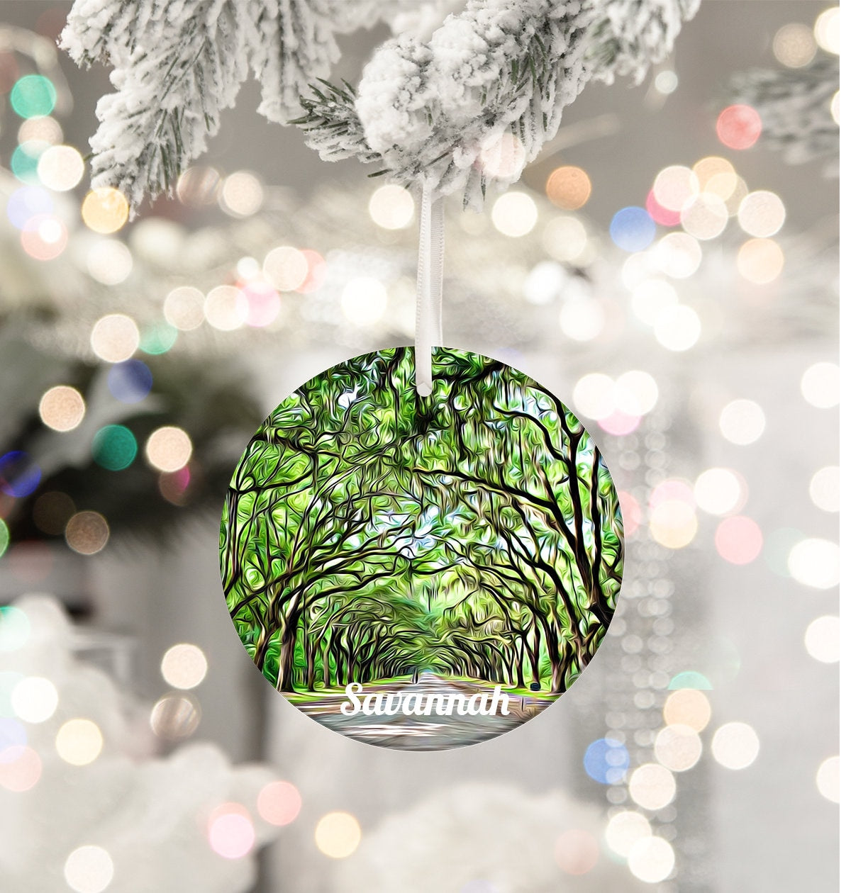 Savannah Ornament, Savannah Christmas, Savannah Gift, Christmas Ornament, Tree Ornament, Christmas Gift, Housewarming Gift, Travel, Savannah
