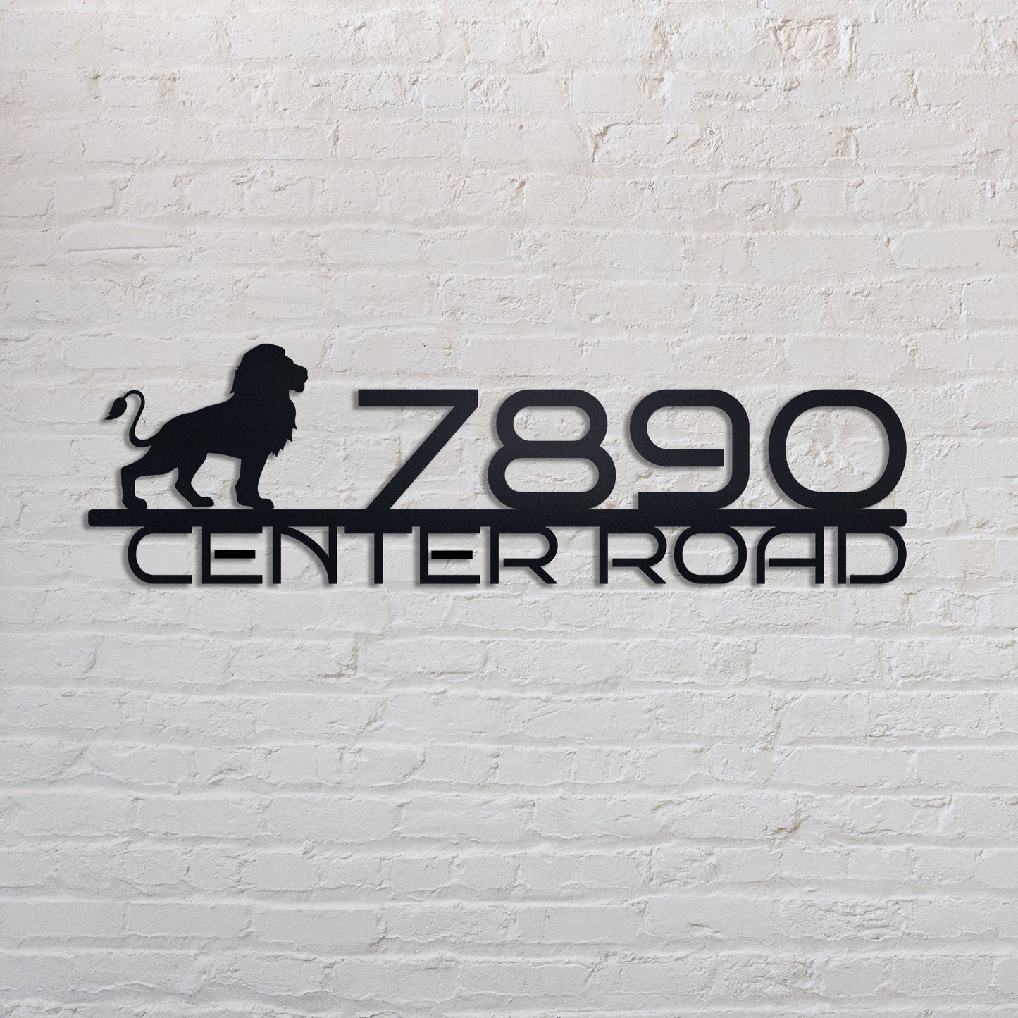 Metal Address Sign with Lion, Metal House Number, Address Plaque, Custom Address Signs, Housewarming Gift, Outdoor Metal Sign, House Numbers