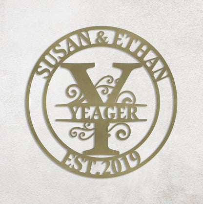 Custom Metal Name Sign, Anniversary Wedding Gift for Couple, Valentines Day Gift, Gift for Girlfriend Wife, Metal Wall Art