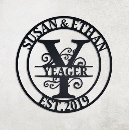 Custom Metal Name Sign, Anniversary Wedding Gift for Couple, Valentines Day Gift, Gift for Girlfriend Wife, Metal Wall Art