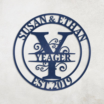 Custom Metal Name Sign, Anniversary Wedding Gift for Couple, Valentines Day Gift, Gift for Girlfriend Wife, Metal Wall Art