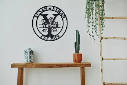 Custom Metal Name Sign, Anniversary Wedding Gift for Couple, Valentines Day Gift, Gift for Girlfriend Wife, Metal Wall Art