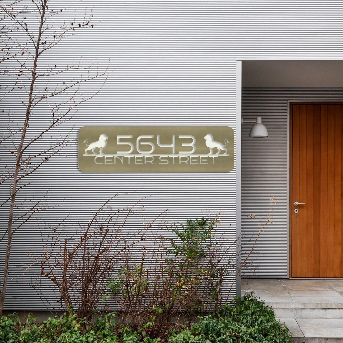 Metal House Number Sign with Lion, Street Sign, Address Numbers, Address Plaque, Custom Address Sign, House Numbers, Door Sign