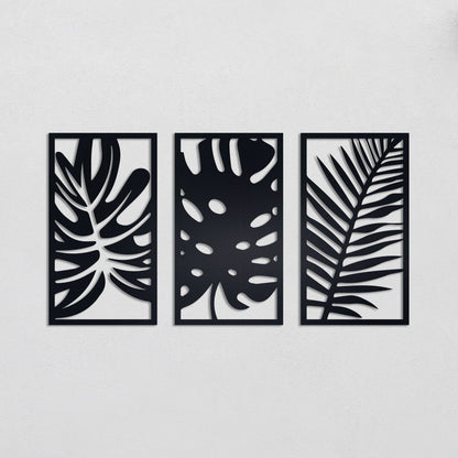 Metal Leaf Wall Art, 3 Pieces Metal Large Wall Art, Metal Art Wall Decor, Modern Wall Decor, Botanical Wall Decor, Gold Metal Wall Art