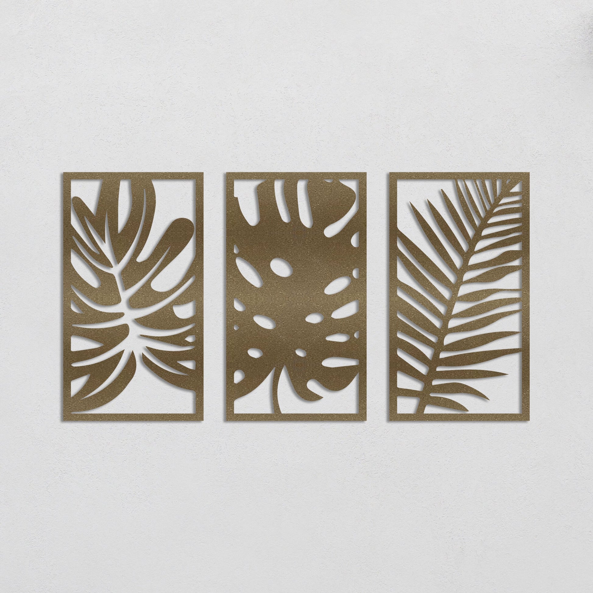 Metal Leaf Wall Art, 3 Pieces Metal Large Wall Art, Metal Art Wall Decor, Modern Wall Decor, Botanical Wall Decor, Gold Metal Wall Art