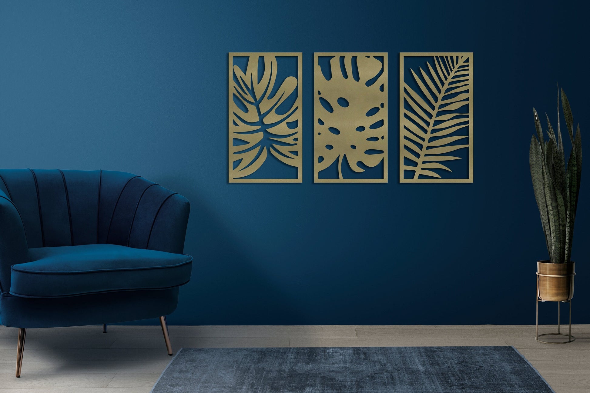 Metal Leaf Wall Art, 3 Pieces Metal Large Wall Art, Metal Art Wall Decor, Modern Wall Decor, Botanical Wall Decor, Gold Metal Wall Art