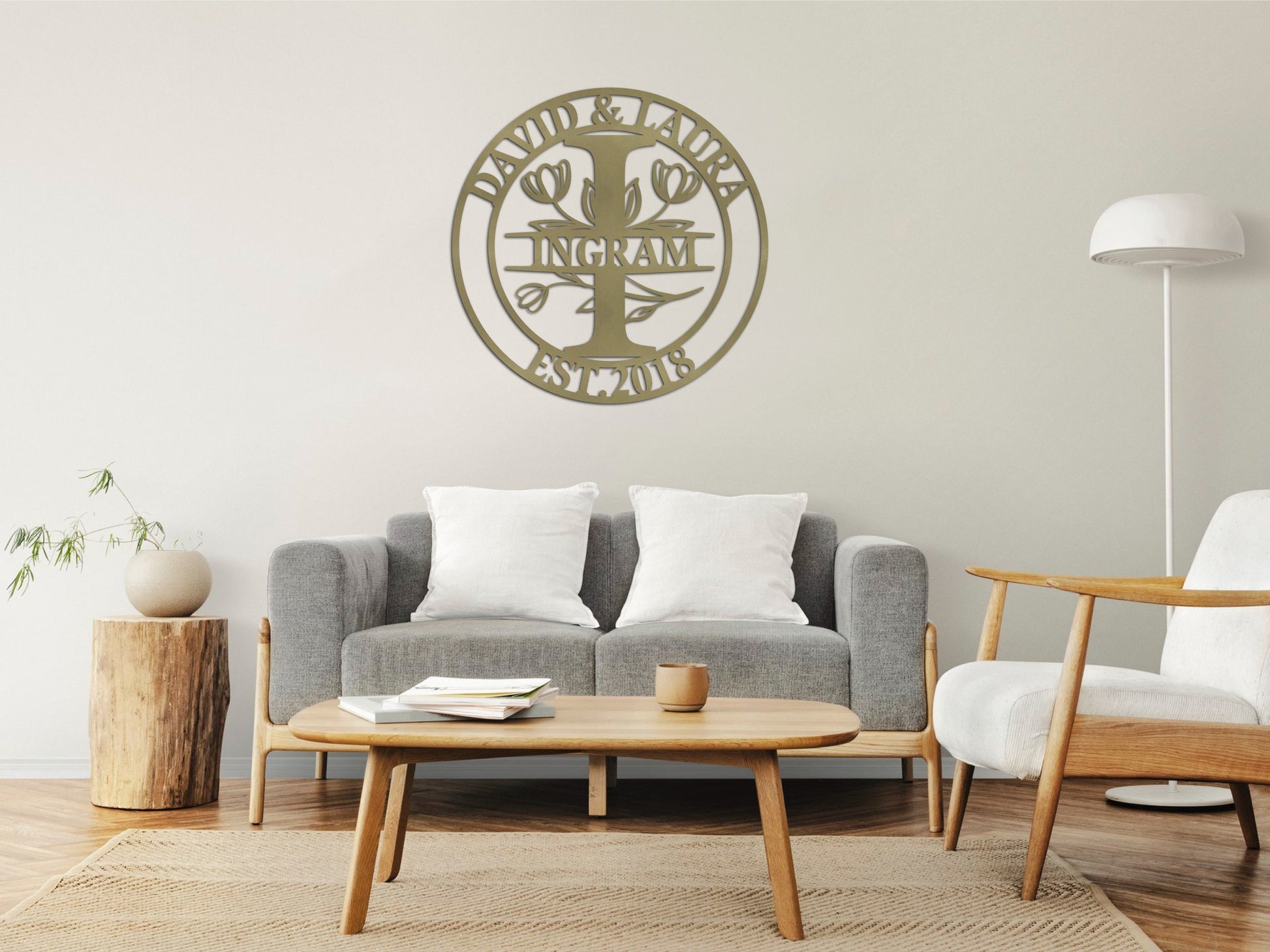 Personalized Family Name Metal Sign, Tulip Patterned Metal Sign, Last Name Sign, Custom Metal Signs, Metal Wedding Decor, Anniversary Gift