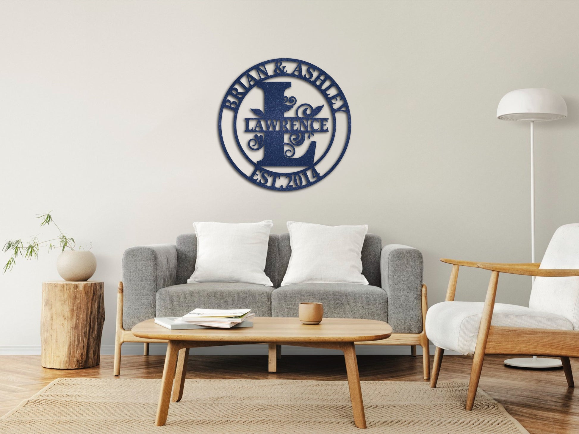 Custom Last Name Sign, Personalized Metal Wall Art, Custom Family Name Sign, Metal Wall Art Hanger, Wedding Gift, Anniversary Established