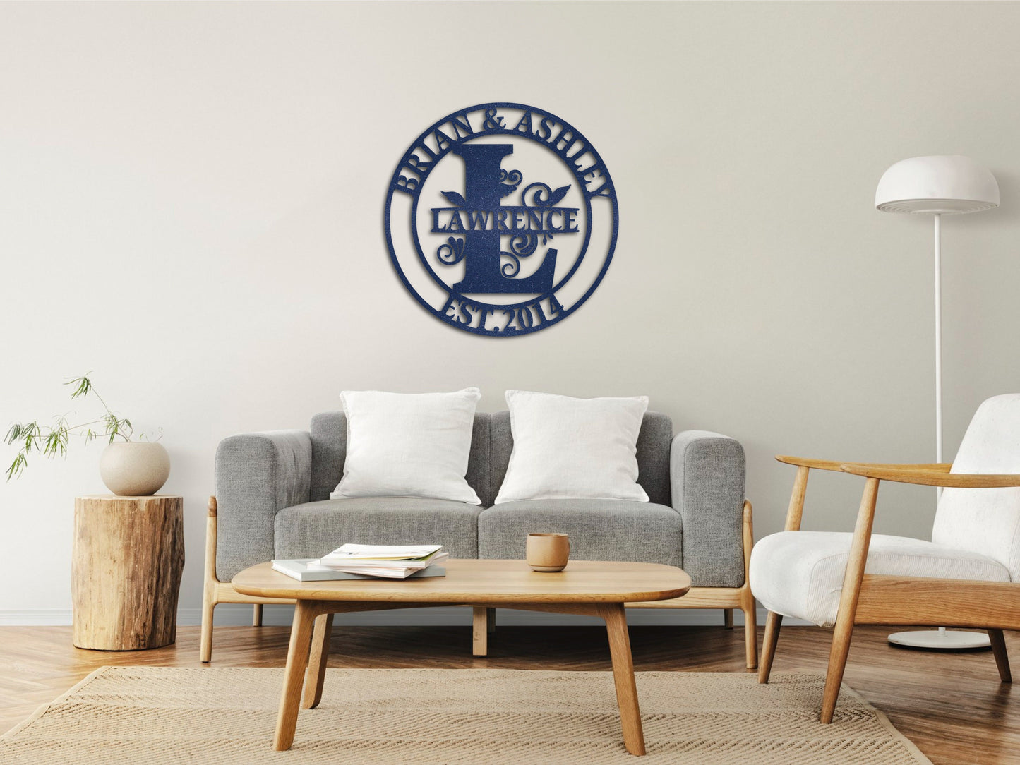 Family Name Metal Sign, Custom Gift for Couple, Personalized Wedding Gift, Metal Wall Art, Metal Initial Door Hanger, Established Sign