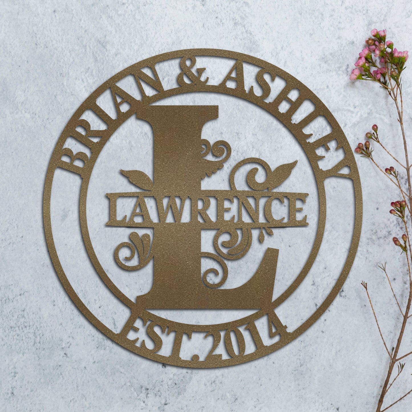 Custom Last Name Sign, Personalized Metal Wall Art, Custom Family Name Sign, Metal Wall Art Hanger, Wedding Gift, Anniversary Established