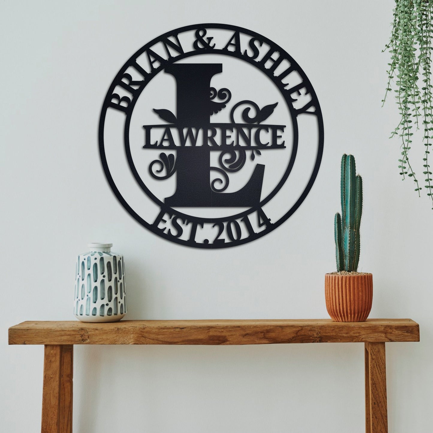 Custom Last Name Sign, Personalized Metal Wall Art, Custom Family Name Sign, Metal Wall Art Hanger, Wedding Gift, Anniversary Established