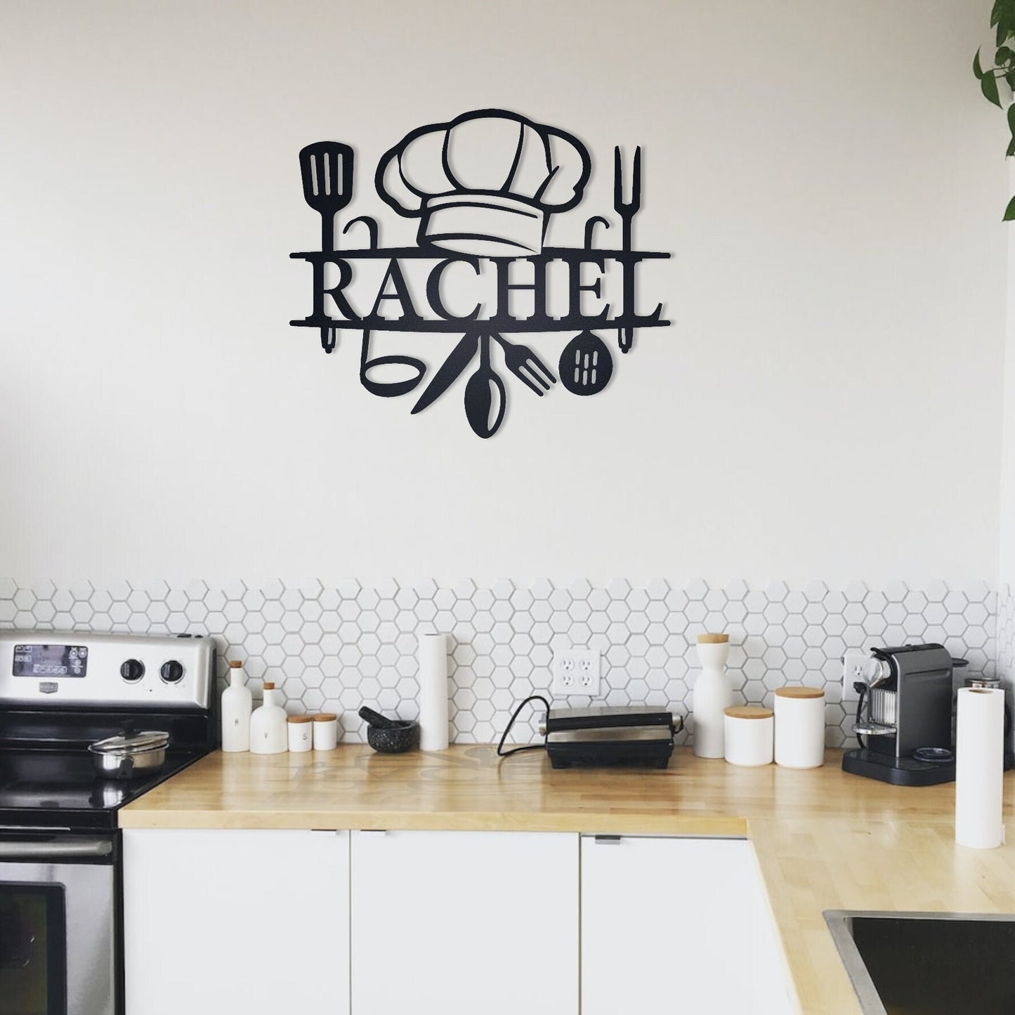 Custom Metal Kitchen Wall Sign, Custom Metal Kitchen Decor, Metal Chef Sign, Personalized Kitchen Wall Art, Kitchen Housewarming Gift