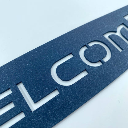 Welcome Metal Sign, Front Door Decor, Metal Hello Sign, Outdoor Art, Metal Wall Art, Door Sign Gift, Custom Metal Signs, Vertical Metal Wall