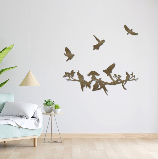 Birds Metal Wall Art,  Large Metal Wall Decor, Large Metal Wall Art, Above Bed Metal Art, Living Room Wall Art