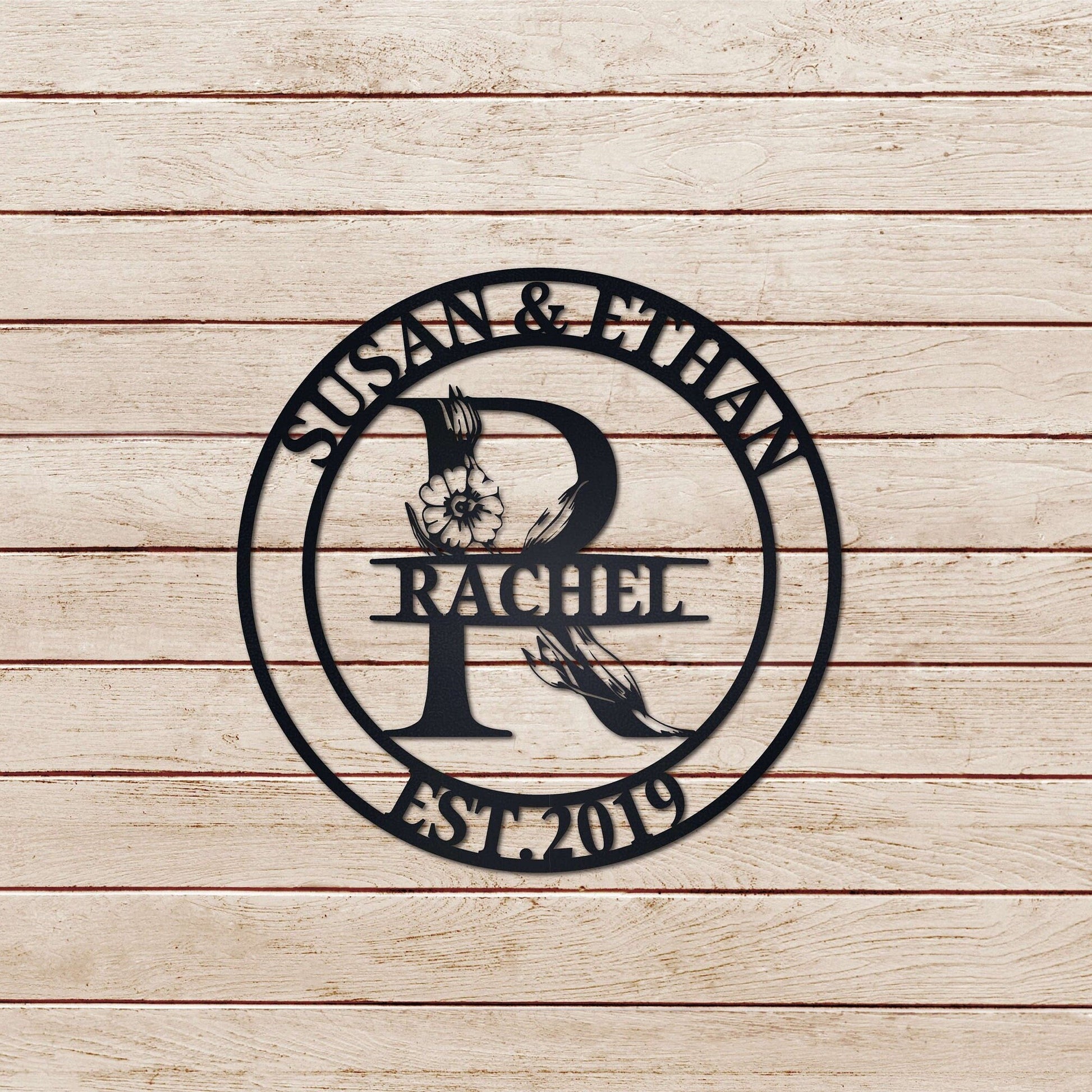 Personalized Family Name Metal Sign, Last Name Sign, Custom Metal Signs, Housewarming Wall Decor Gift, Metal Wedding Decor, Anniversary Gift