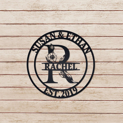 Personalized Family Name Metal Sign, Last Name Sign, Custom Metal Signs, Housewarming Wall Decor Gift, Metal Wedding Decor, Anniversary Gift