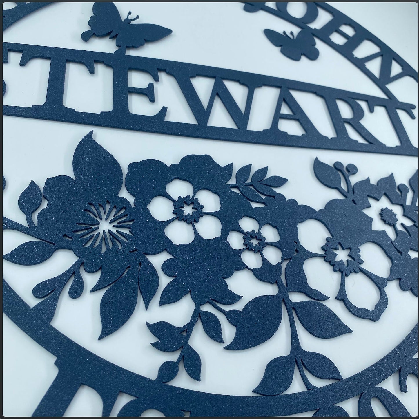 Personalized Family Name Metal Sign, Floral Metal Name Sign, Custom Metal Signs, Backyard Metal Sign, Wedding Decor, Anniversary Gift