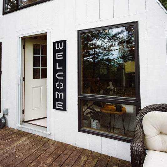 Vertical Welcome Metal Sign, Welcome Sign for Front Porch, Retro Welcome Sign Front Door, Metal Wall Art, Custom Metal Signs, Vintage Sign