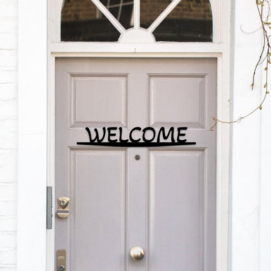 Vintage Style Welcome Metal Sign, Custom Front Door Monogram, Retro Porch Decor, Personalized Metal Wall Art