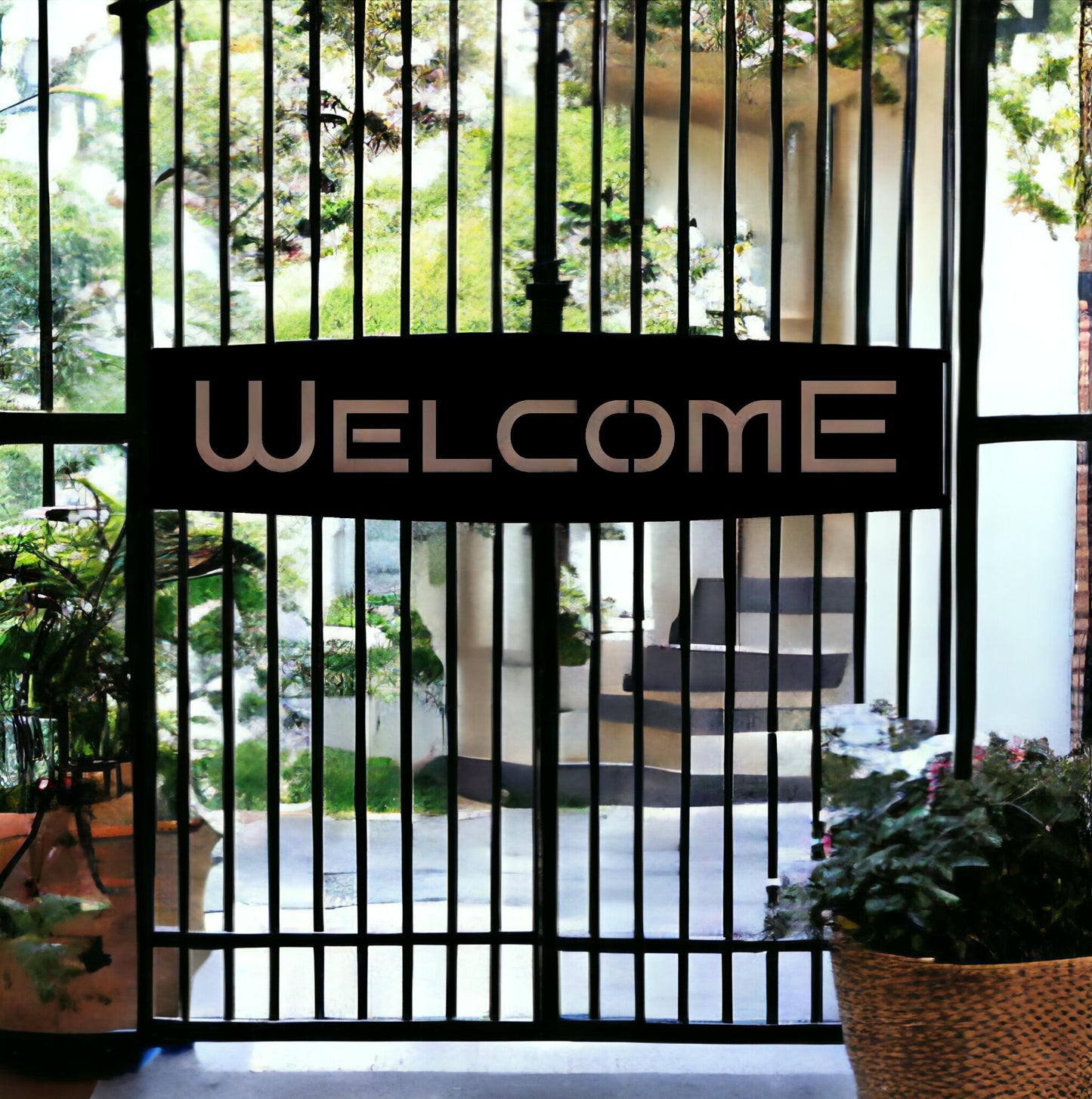 Welcome Metal Sign,Welcome Sign for Front Porch, Retro Welcome Sign Front Door, Metal Wall Art, Monogram, Custom Metal Signs, Business Sign