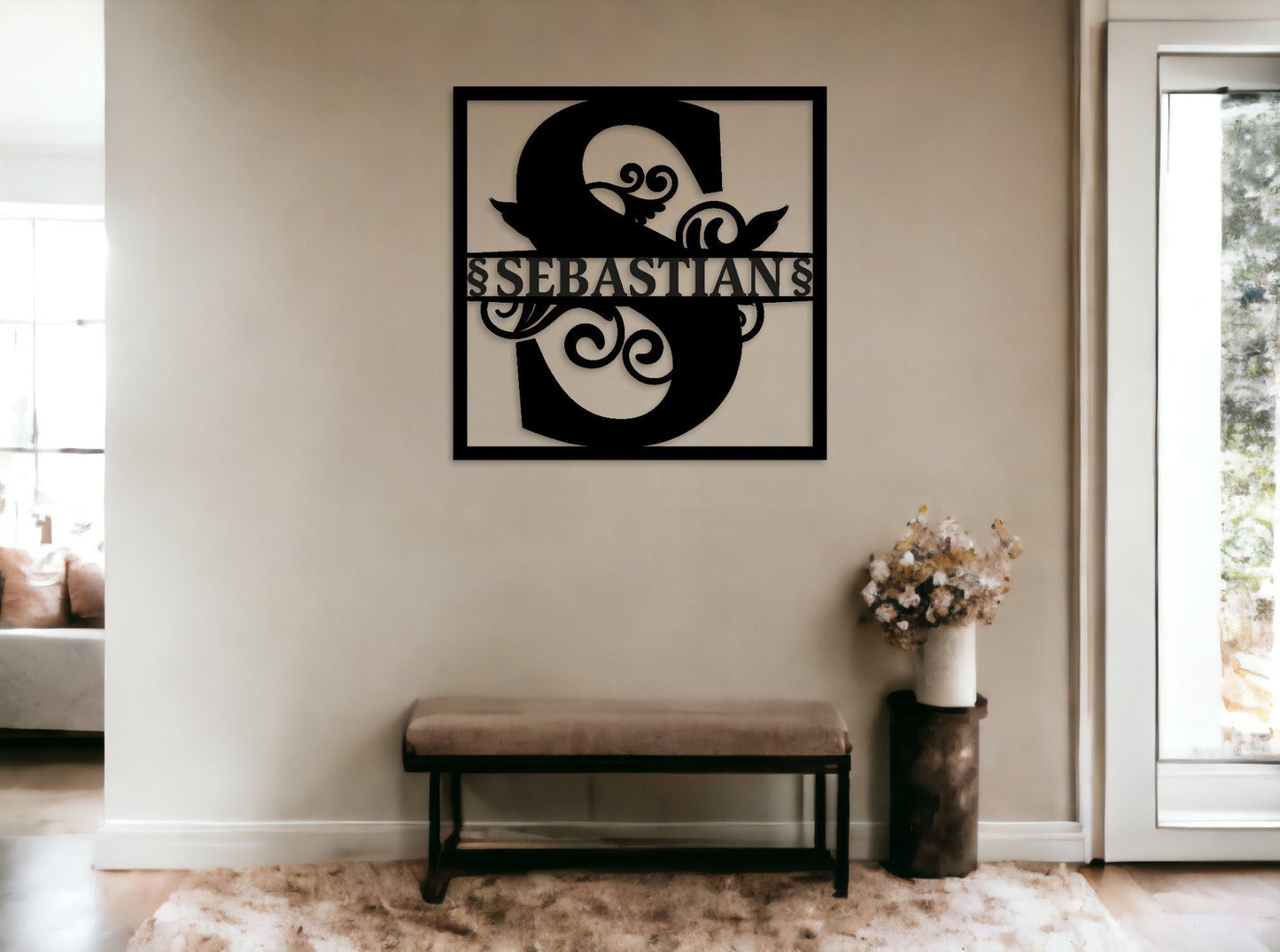 Custom Metal Name Sign, Personalized Metal Wall Art, Custom Family Name Sign, Metal Initial Door Hanger, Wedding Gift, Metal Last Name Sign