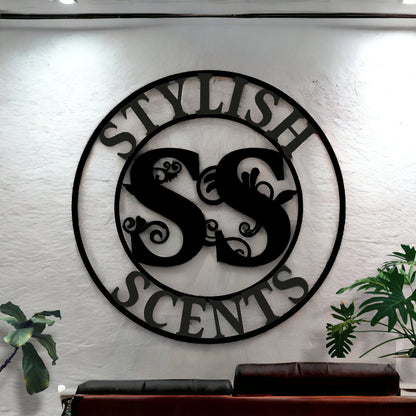 Custom Metal Business Sign, Custom Name Sign, Personalized Metal Wall Art,  Metal Initial Door Hanger, Wedding Signs, Your Text Sign