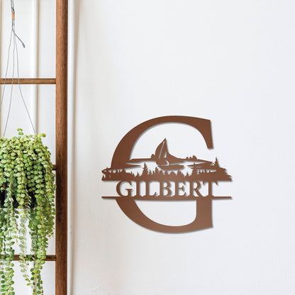 Custom Anchor Name Gift, Personalized Anchor Metal Sign,  Front Porch Last Name Sign for Beach, Lake or Boat House, Custom Family Name Decor