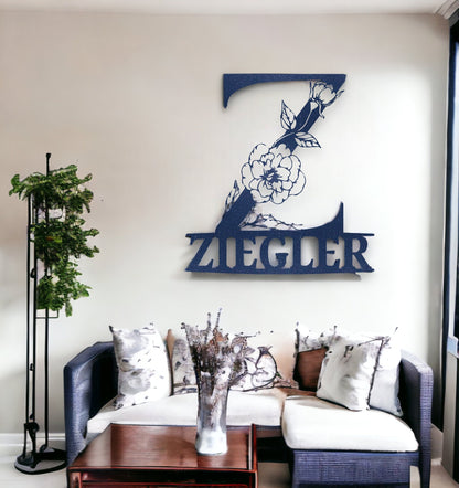 Personalized Metal Monogram Sign, Metal Name Sign, Nursery Name Sign, Custom Name Sign, Last Name Sign, Housewarming Gift