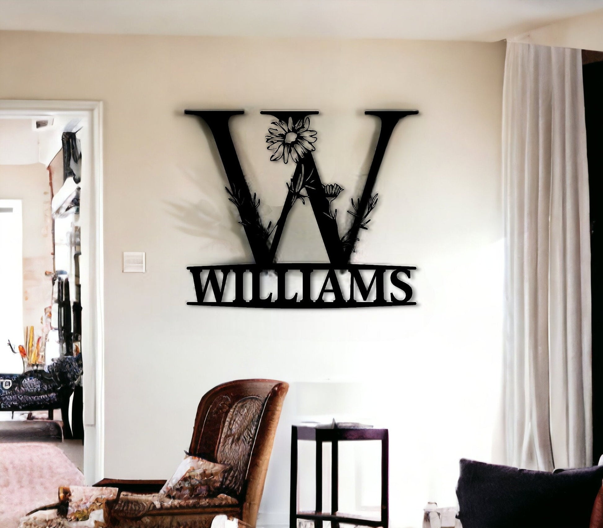 Custom Metal Monogram Sign, Metal Name Sign, Nursery Name Sign, Custom Name Sign, Last Name Sign, Personalized Metal Sign, Housewarming Gift