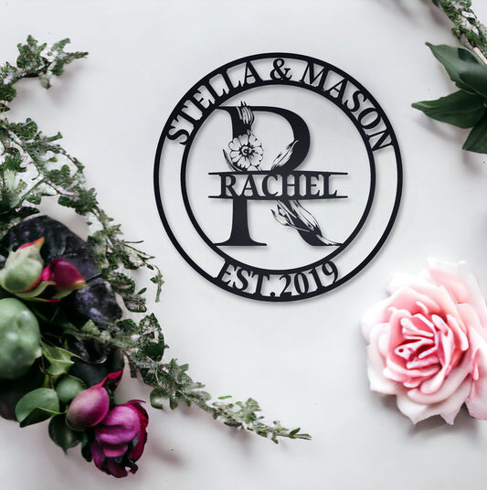 Personalized Family Name Metal Sign, Last Name Sign, Custom Metal Signs, Housewarming Wall Decor Gift, Metal Wedding Decor, Anniversary Gift