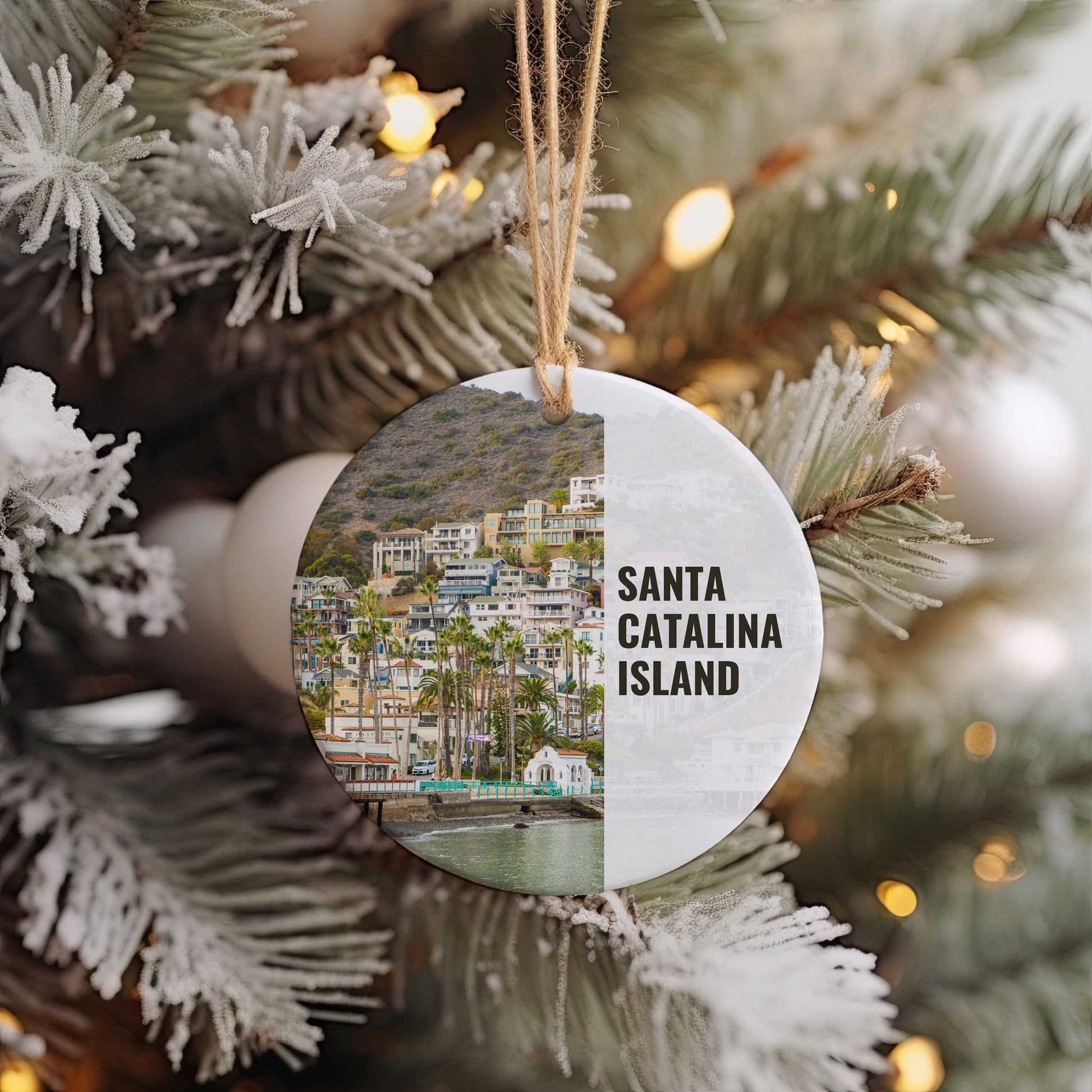 Santa Catalina Island Christmas Ornament, California Travel Souvenir, Holiday Gift