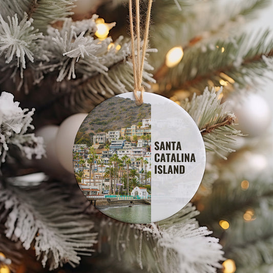 Santa Catalina Island Christmas Ornament, California Travel Souvenir, Holiday Gift