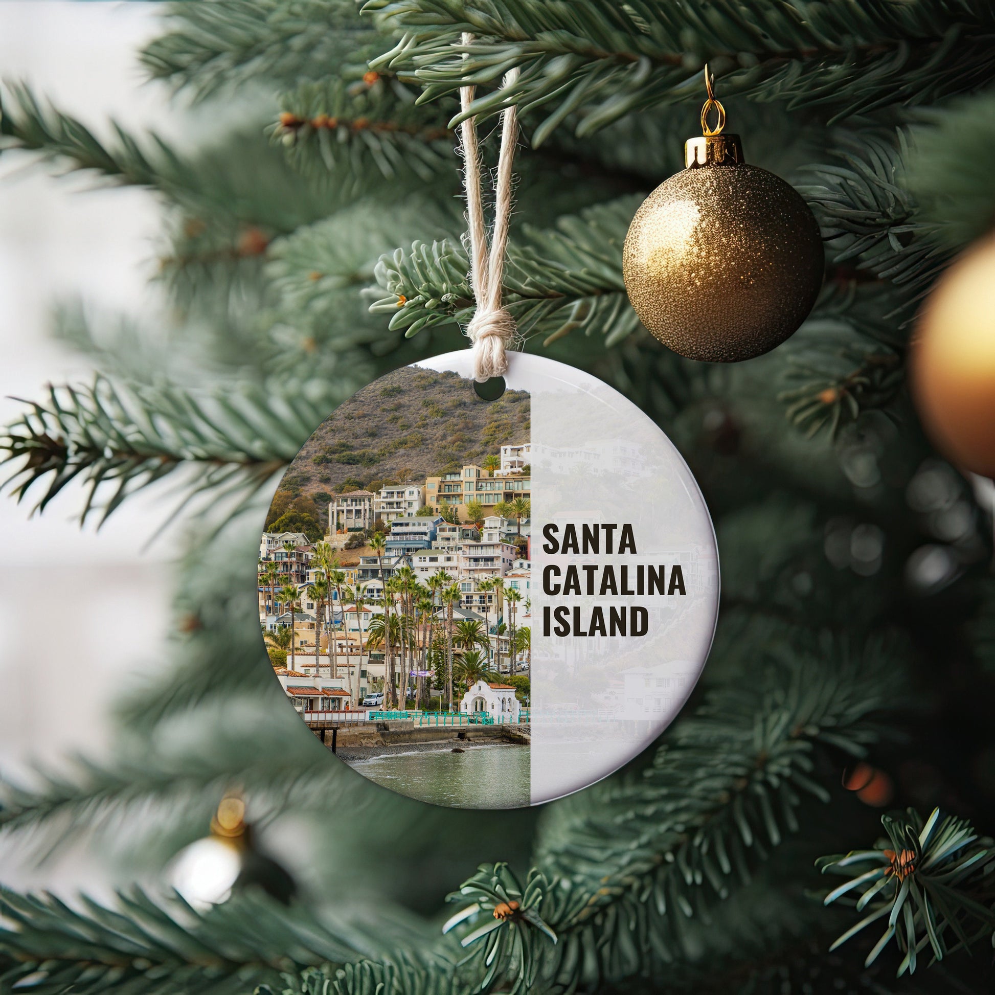 Santa Catalina Island Christmas Ornament, California Travel Souvenir, Holiday Gift