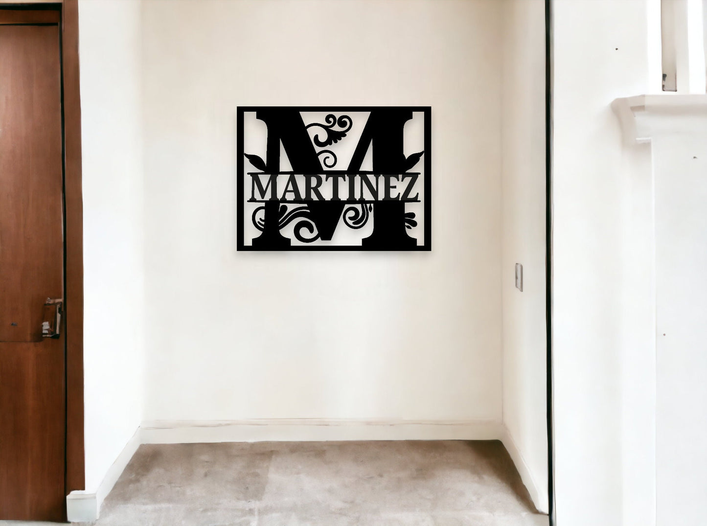 Custom Metal Name Sign, Personalized Metal Wall Art, Custom Family Name Sign, Metal Initial Door Hanger, Wedding Gift, Metal Last Name Sign